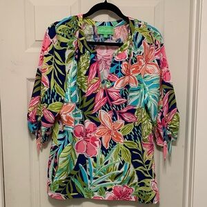 M tropical print blouse